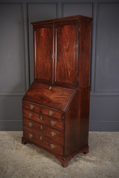 Georgian Mahogany Bureau Bookcase - Image 8