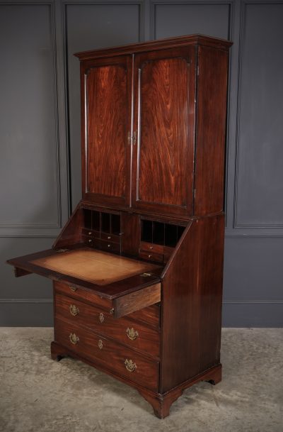 Georgian Mahogany Bureau Bookcase - Image 9