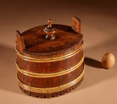  A Decorative Oval Oak Butter Tub. - Image 4