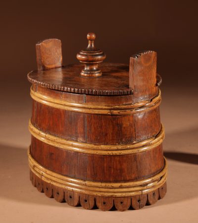  A Decorative Oval Oak Butter Tub. - Image 5