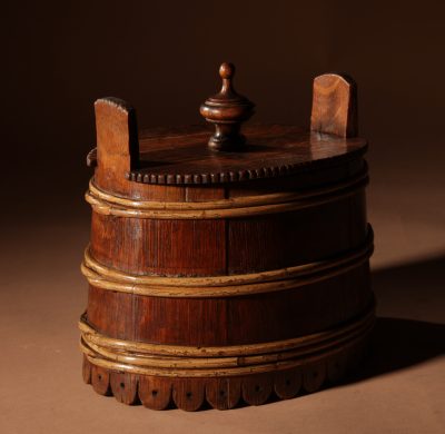  A Decorative Oval Oak Butter Tub. - Image 6