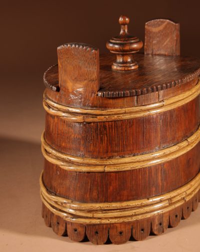  A Decorative Oval Oak Butter Tub. - Image 9