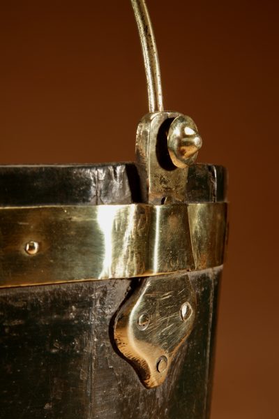 Coopered Brass Bound Oak Bucket Dutch 19th Century.  - Image 6