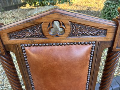 Gothic Revival Walnut Chair - Image 5