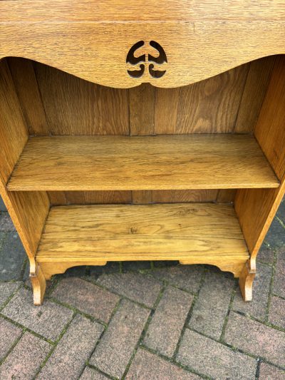 Arts & Crafts Oak Students Bureau Bookcase - Image 7