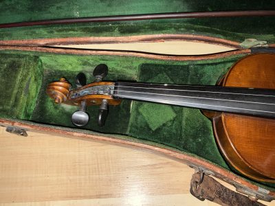 Violin &  Alligator Skin Case & Violins Bow - Image 2