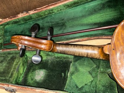 Violin &  Alligator Skin Case & Violins Bow - Image 8