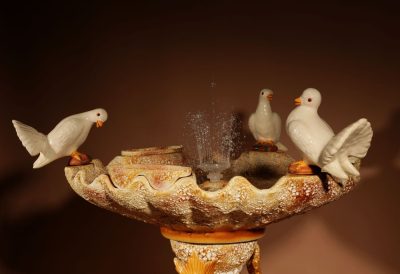 A Unusual Vallauris Ceramic Love Birds And Dolphins Free Standing Centre Fountain. - Image 7