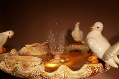 A Unusual Vallauris Ceramic Love Birds And Dolphins Free Standing Centre Fountain. - Image 9