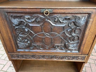 Arts & Crafts Oak Bureau Bookcase - Image 3