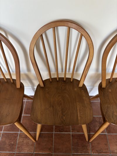 Mid Century Set of 4 Ercol Windsor Dining Chairs - Image 5