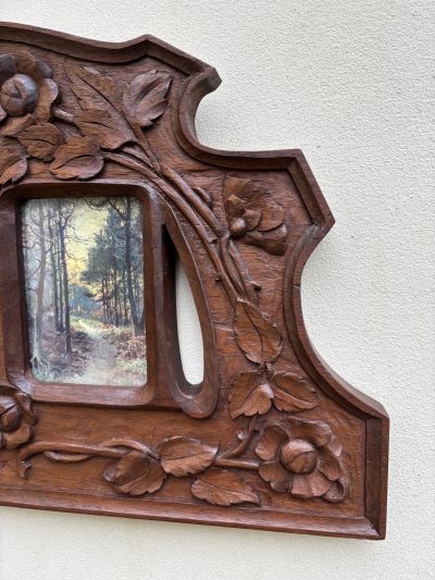 Arts & Crafts Oak Double Photo Frame - Image 3