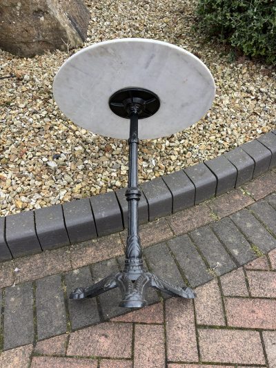 Cast Iron & Marble Top Bistro Table - Image 2