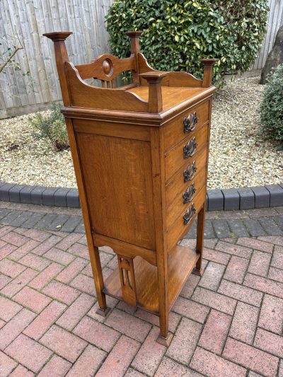 Arts & Crafts Oak Music Filing Cabinet - Image 4