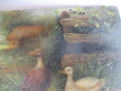 OIL PAINTING OF DUCKS ON WOOD EDWARDIAN   12 CM BY 17 CM SIGNED HAINSTER OR NAINSTER - Image 5