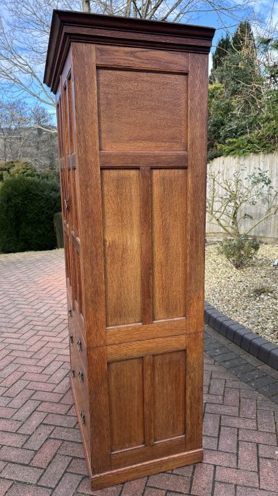 Arts & Crafts Oak Double Wardrobe - Image 9