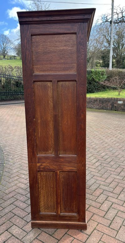 Arts & Crafts Oak Double Wardrobe - Image 8