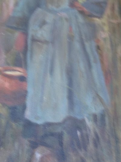 OILPAINTING DUTCH GIRL ON CANVAS  SIGNED F B    35 CM BY  23 CM CIRCA 1880 - Image 4