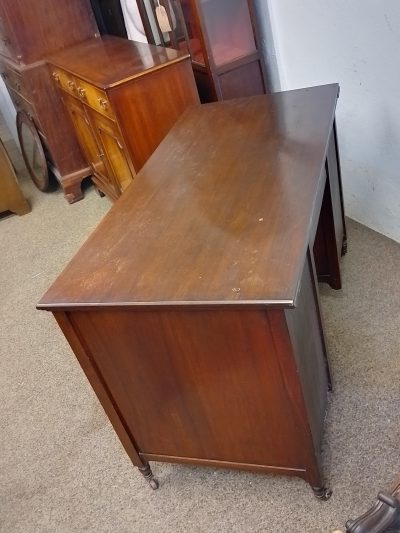 Antique Edwardian Oak Writing Table Desk - Image 4