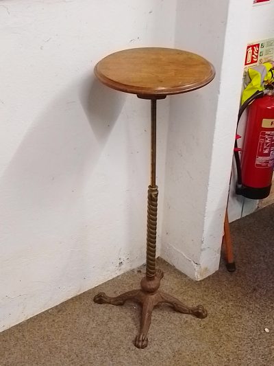 Antique Cast Iron Base Adjustable Table - Image 9