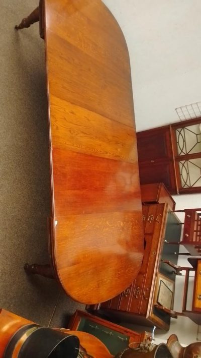 Large Antique Victorian Oak Dining Table Seats 10 - Image 7