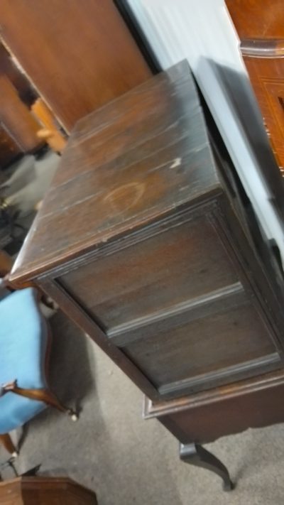 Antique Oak Chest on Stand - Image 3