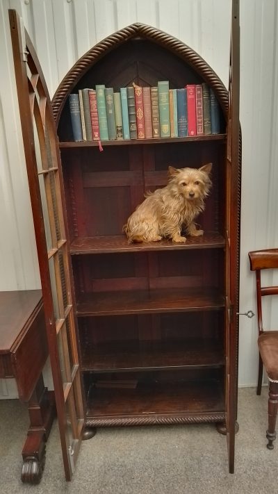 Antique Dome Top Cabinet Bookcase - Image 4