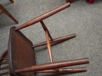 Antique Circa 1900 Set of 4 Country Kitchen Dining Chairs - Image 7