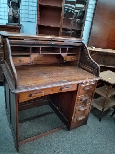 Antique Edwardian Roll Top Desk - Image 2