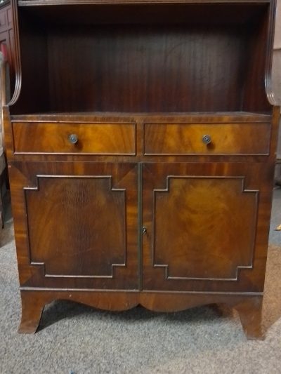 Small Antique Waterfall Bookcase Cabinet - Image 7