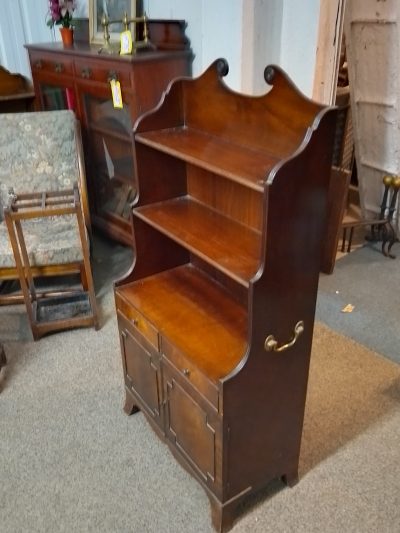 Small Antique Waterfall Bookcase Cabinet - Image 2