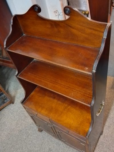 Small Antique Waterfall Bookcase Cabinet - Image 4