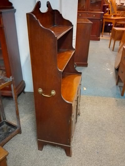 Small Antique Waterfall Bookcase Cabinet - Image 9