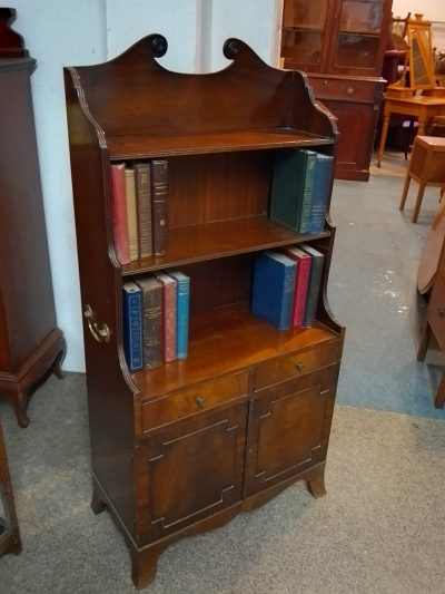 Small Antique Waterfall Bookcase Cabinet - Image 6