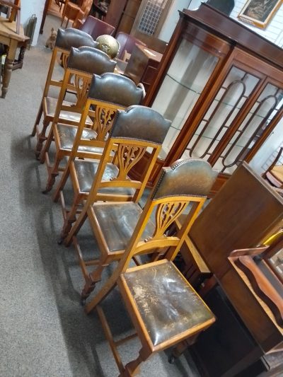 Arts & Crafts Set of 6 Dining Chairs - Image 5