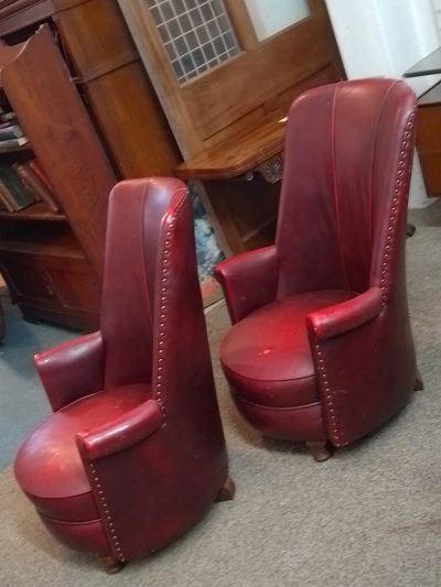 Art Deco 1930's Pair of Leather Armchairs - Image 4