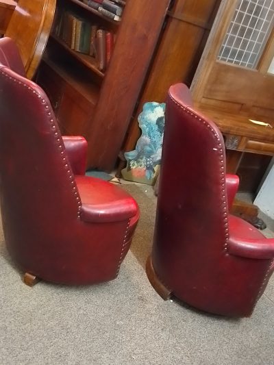 Art Deco 1930's Pair of Leather Armchairs - Image 6