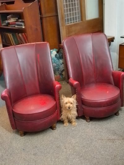 Art Deco 1930's Pair of Leather Armchairs - Image 7