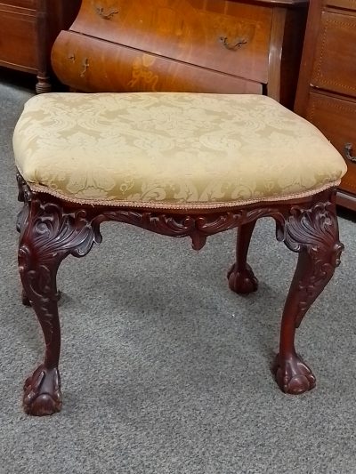 Good Antique Victorian Chippendale Style Victorian Stool - Image 6