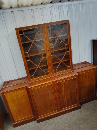 Large Antique Breakfront Library Bookcase - Image 8