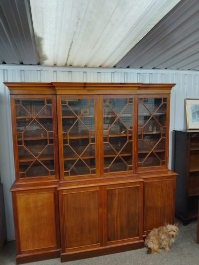 Large Antique Breakfront Library Bookcase - Image 4