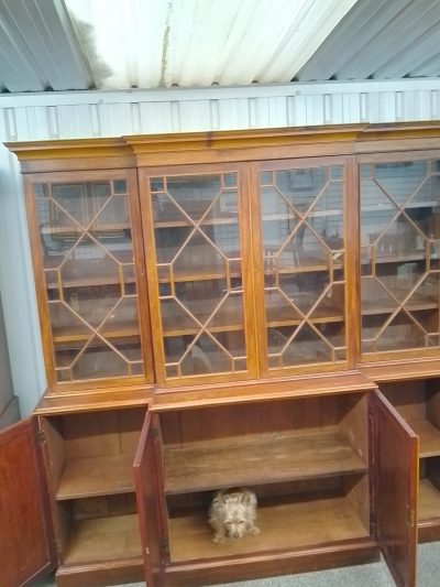 Large Antique Breakfront Library Bookcase - Image 7