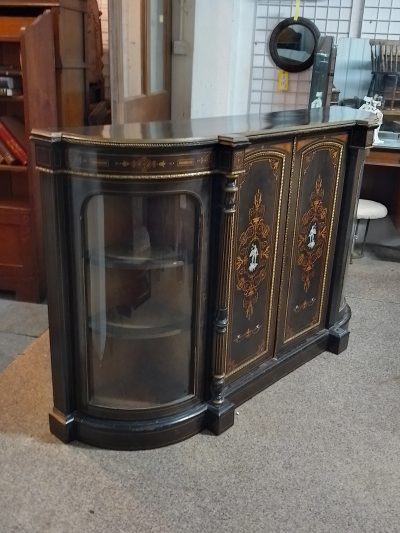 Antique Victorian Ebonized Credenza Cabinet - Image 2