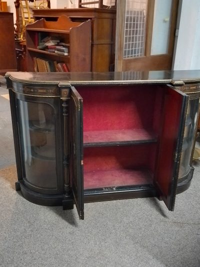 Antique Victorian Ebonized Credenza Cabinet - Image 3