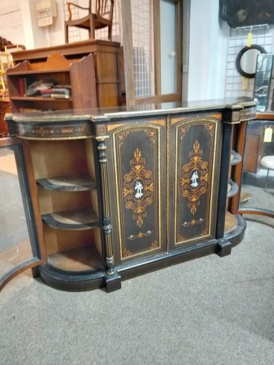 Antique Victorian Ebonized Credenza Cabinet - Image 7