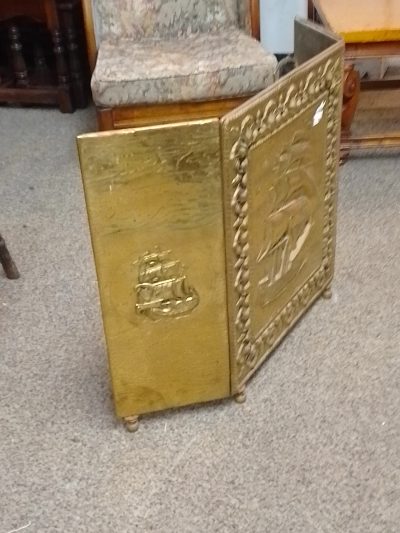 1930's Brass Fire Screen - Image 2