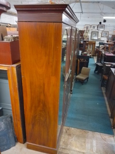 Large Antique Edwardian Inlaid Wardrobe - Image 4