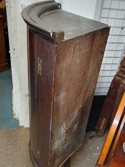 Antique Georgian Bow Front Hanging Corner Cupboard - Image 4