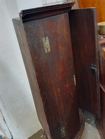 Antique Georgian Bow Front Hanging Corner Cupboard - Image 6