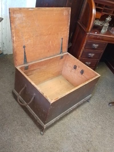 Antique Pine Box Chest Coffee Table - Image 6